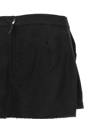 Rick Owens Schwarzer Ramie-Maxirock