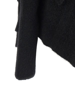 Rick Owens Schwarzer Marabou-Strickjacke