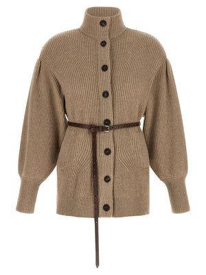 Brunello Cucinelli Beige Virgin Wool Cardigan