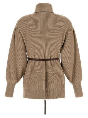 Brunello Cucinelli Beige Virgin Wool Cardigan