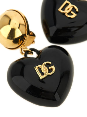 Dolce & Gabbana Schwarze Messing-Ohrringe