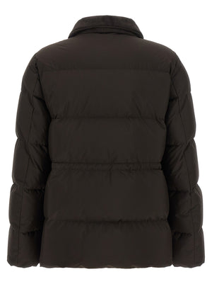 Kiton Braune Polyamid-Jacke in voller Länge