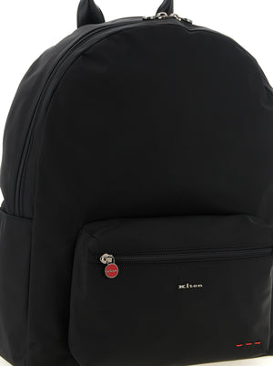 Kiton Schwarzer Polyamid-Rucksack