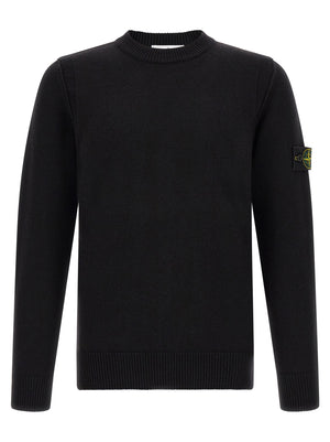 Stone Island Schwarzer Cardigan aus Schurwolle