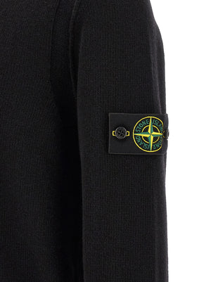 Stone Island Schwarzer Cardigan aus Schurwolle