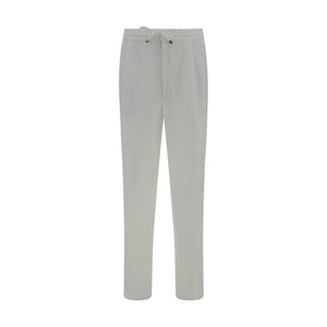 Brunello Cucinelli Weiße Leinen-Freizeithose