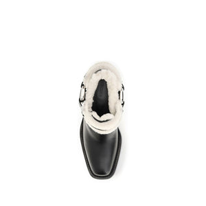 Rabanne Schwarze Ankle Boots aus Kalbsleder Bos Taurus