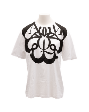 Alexander McQueen Weißes Baumwoll-T-Shirt mit Print