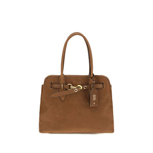Miu Miu Braune Kalbsleder Bos Taurus Schultertasche