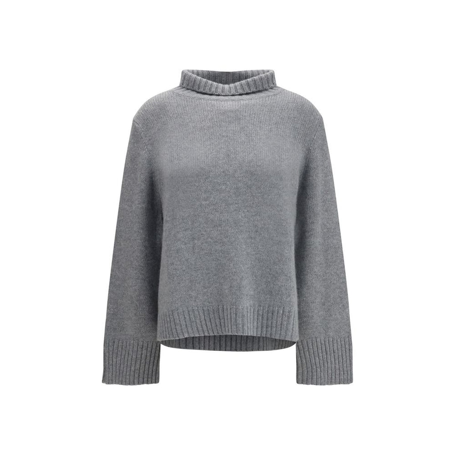 Allude Grauer Kaschmir-Rollkragenpullover