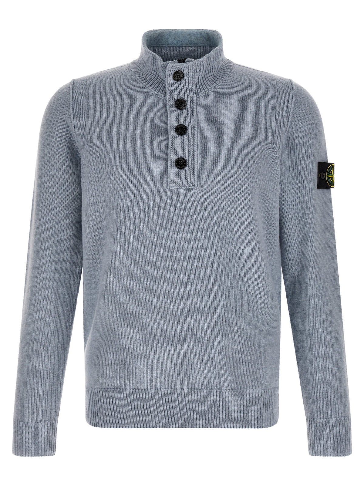 Stone Island Blauer Cardigan aus Schurwolle