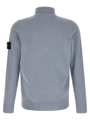 Stone Island Blauer Cardigan aus Schurwolle