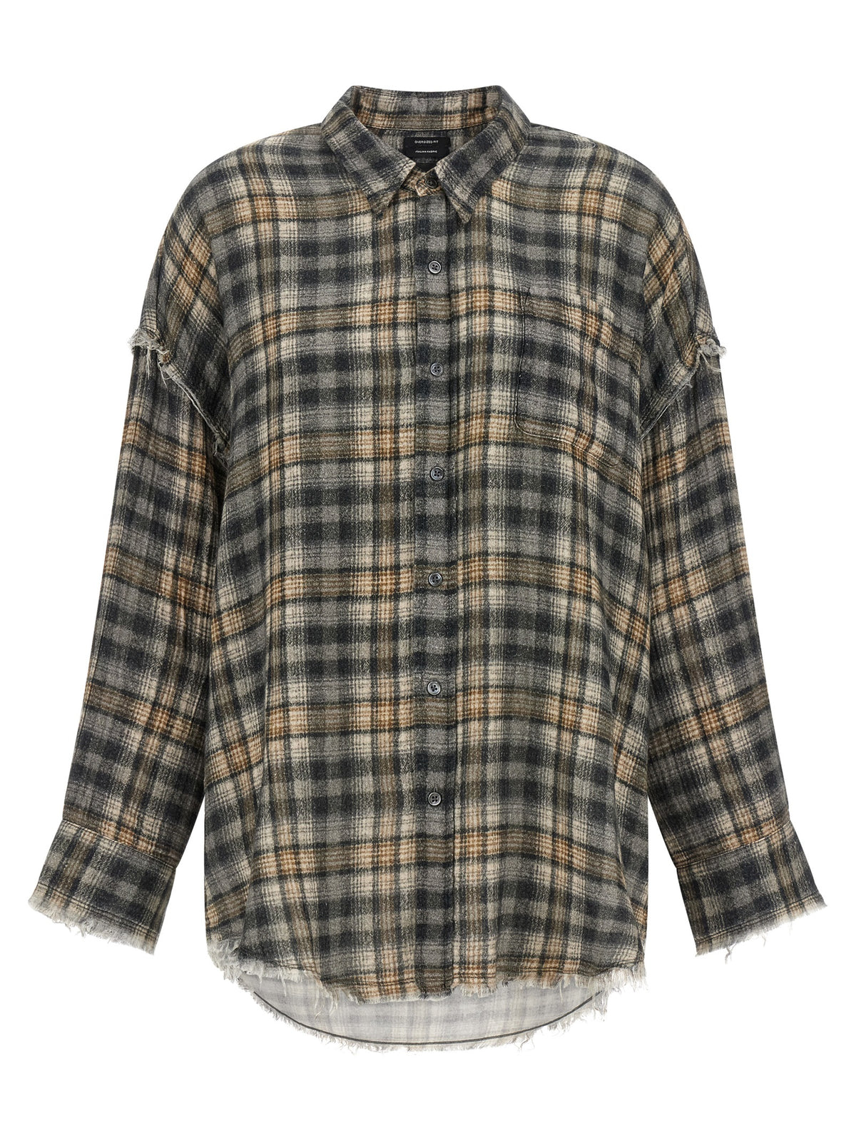 R13 Graue Baumwollbluse