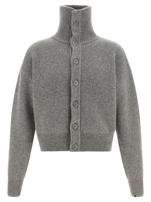 Extreme Cashmere Grauer Kaschmir-Strickjacke