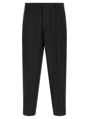 Jil Sander Schwarze Cropped Hose aus Schurwolle