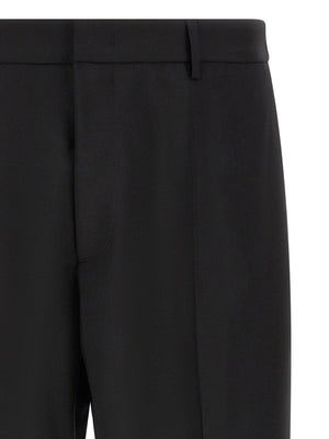 Jil Sander Schwarze Cropped Hose aus Schurwolle