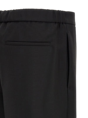 Jil Sander Schwarze Cropped Hose aus Schurwolle