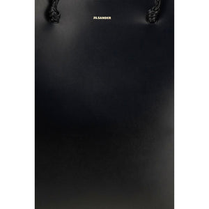 Jil Sander Schwarze Bos Taurus Kalbsleder Schultertasche