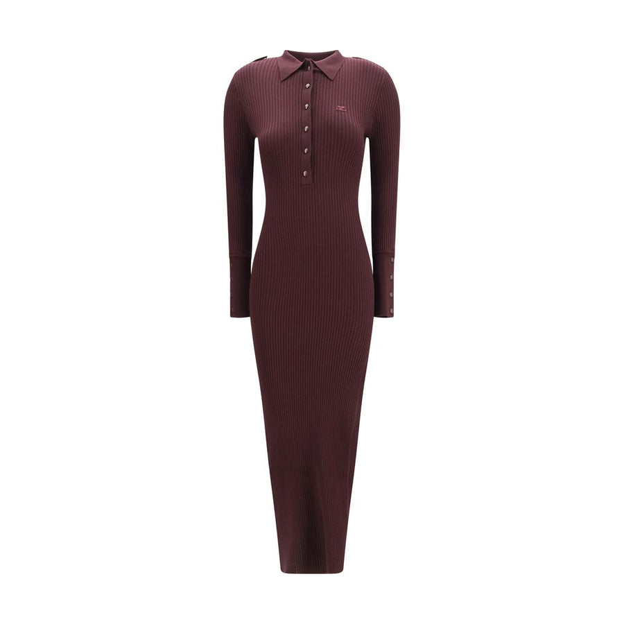 Courrèges Langes Kleid aus violettem Viskose