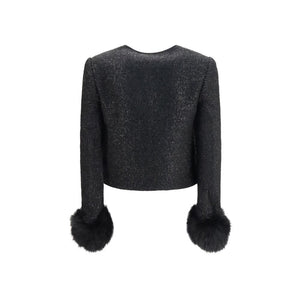 Self-Portrait Schwarze Polyester-Jacke