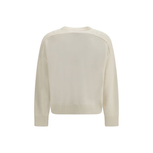 Loulou De Saison Weißes Sweatshirt aus Wolle Oves Aries