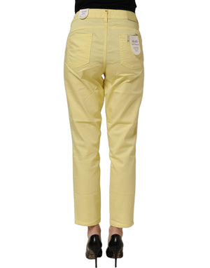 Liu Jo Gelbe gerade Cropped Jeans für Damen mit mittlerer Taille