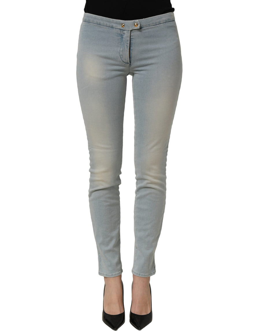 CYCLE Hellblaue, gewaschene Stretch-Skinny-Jeans für Damen