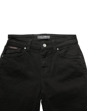 Dolce & Gabbana Schwarze Skinny-Jeans aus Baumwoll-Stretch