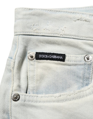 Dolce & Gabbana Hellblaue Skinny Jeans aus Baumwollstretch