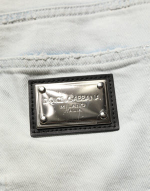 Dolce & Gabbana Hellblaue Skinny Jeans aus Baumwollstretch