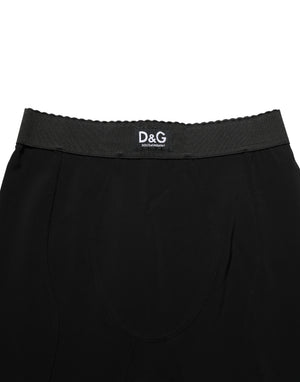 Dolce & Gabbana Schwarze Capri-Hose aus Viskose mit hoher Taille