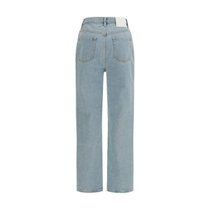 Loulou De Saison Blaue Jeans aus Baumwolle im geraden Schnitt