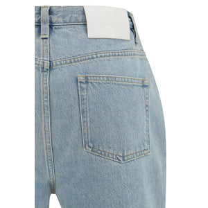 Loulou De Saison Blaue Jeans aus Baumwolle im geraden Schnitt