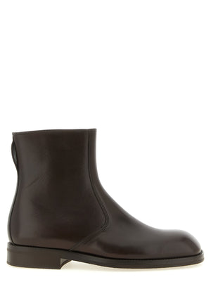 Lemaire Braune Stiefeletten aus Ziegenleder