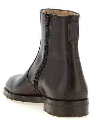 Lemaire Braune Stiefeletten aus Ziegenleder