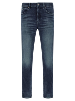 Hugo Boss Blaue Jeans aus Baumwolle, Tapered Fit