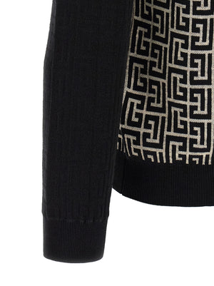 Balmain Baumwoll-Cardigan in Zweifarbenoptik