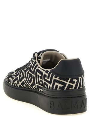 Balmain Zweifarbige Low-Top-Sneaker aus Baumwolle