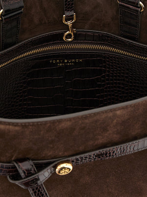 Tory Burch Umhängetasche aus braunem Rindsleder