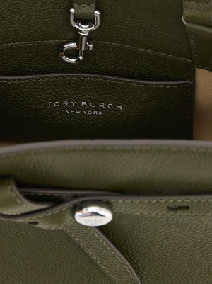 Tory Burch Braune Umhängetasche aus Rindsleder