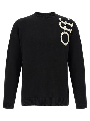 Off-White Zweifarbige Wollstrickjacke