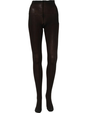 Dolce & Gabbana Socken Schwarze Wollstrumpfhose Strumpfhose Einheitsgröße