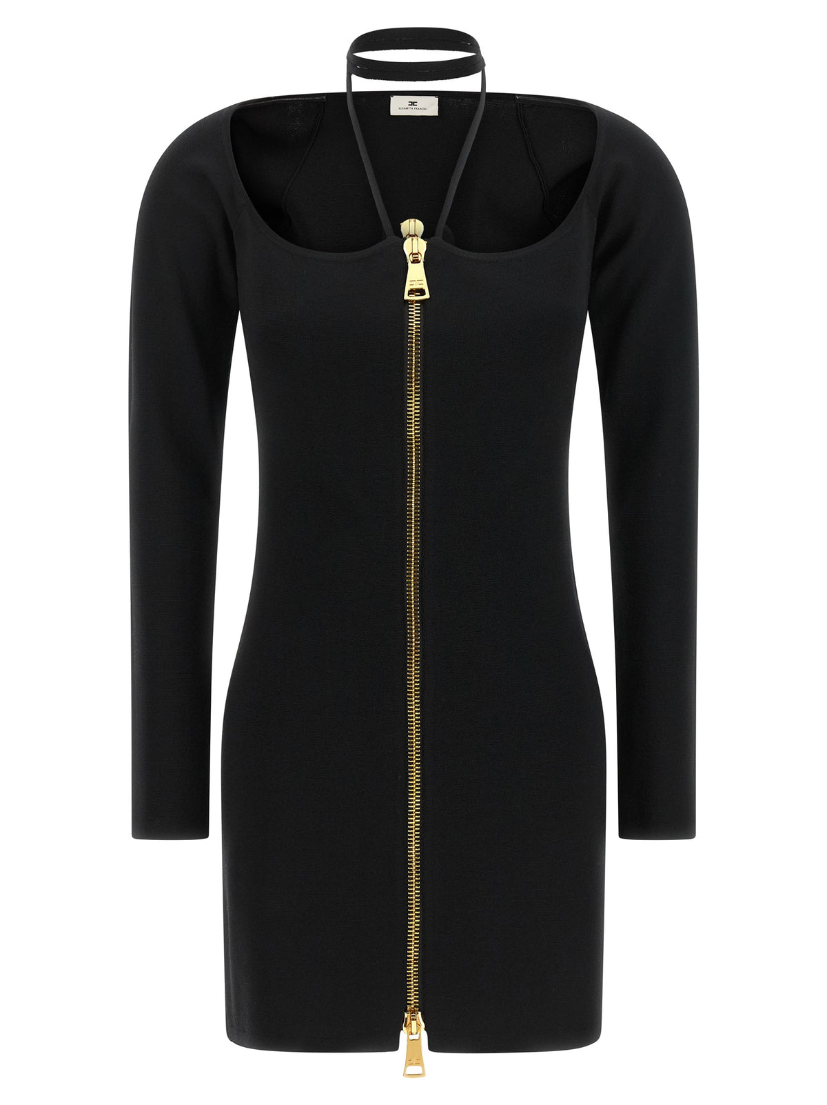 Elisabetta Franchi Schwarzes Viskose-Kurzkleid