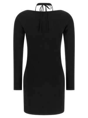 Elisabetta Franchi Schwarzes Viskose-Kurzkleid