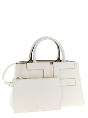 Elisabetta Franchi Weiße Tote Bag aus Polyester