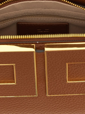 Elisabetta Franchi Braune Handtasche aus Polyester