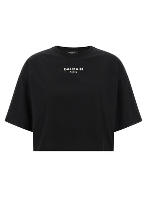 Balmain Schwarzes Baumwoll-T-Shirt