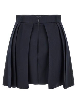 Elisabetta Franchi Langer Rock aus blauer Schurwolle