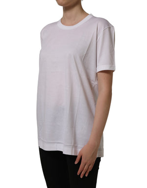 Dolce & Gabbana Weißes Baumwoll-T-Shirt mit Rundhalsausschnitt und kurzen Ärmeln