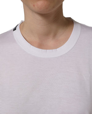 Dolce & Gabbana Weißes Baumwoll-T-Shirt mit Rundhalsausschnitt und kurzen Ärmeln